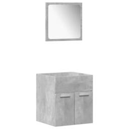 Berkfield Home Practical 5 Piece Bathroom Furniture Set Concrete Grey Engineered Wood - thumbnail 4