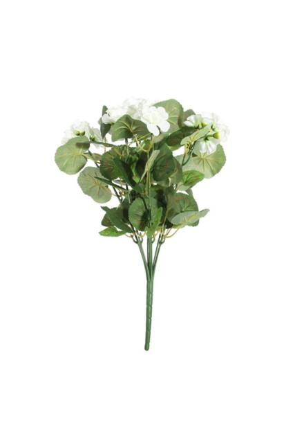 KDMD Essentials Cream Geranium Bush- 7 Stems 40cm 2 Pack in White - image 1
