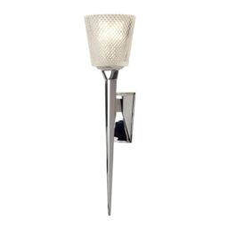 Netlighting Verity 1 Light Wall Light Polished Chrome Glass Shade G9 in Grey