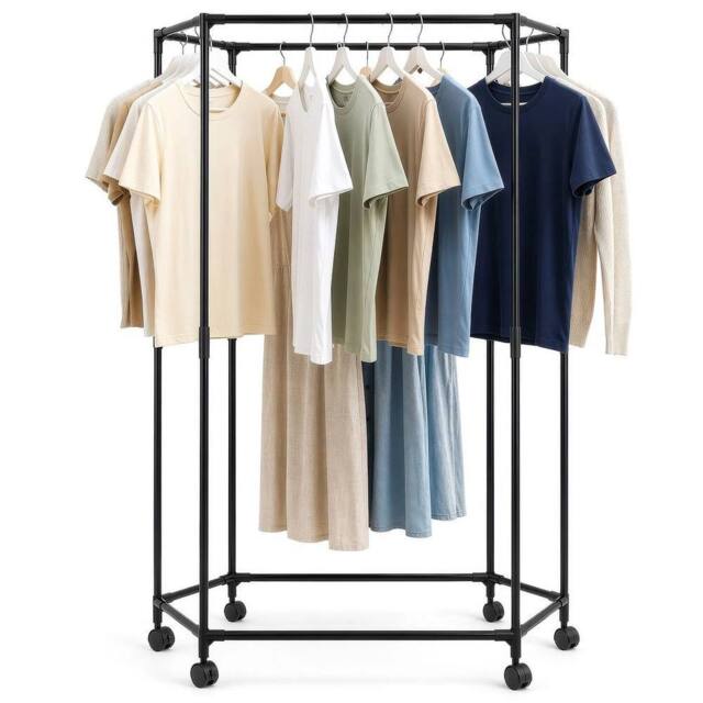 Kelvenix black Heavy-Duty Metal Hexagonal Clothes Rack - image 1