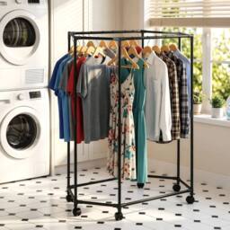 Kelvenix black Heavy-Duty Metal Hexagonal Clothes Rack - thumbnail 5