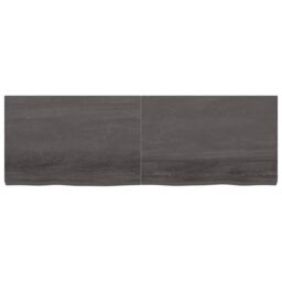 Berkfield Home Wall Shelf Dark Grey 180x60x(2-6) cm Treated Solid Wood Oak in Brown - thumbnail 2