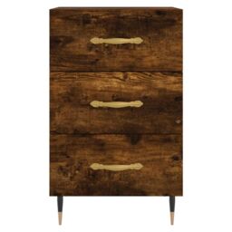 Berkfield Home Bedside Cabinet Smoked Oak 40x40x66 cm Engineered Wood in Brown - Size: 40 x 40 x 66 cm - thumbnail 5