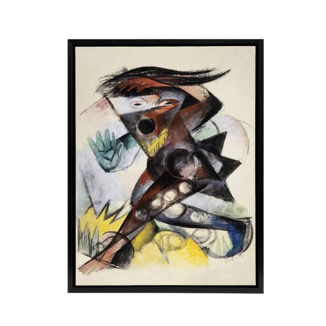 "Artery8 Caliban Figurine for The Tempest Marc Vintage Framed Canvas Wall Art - Size: W12"" x H16""" - image 1