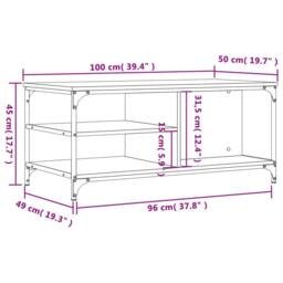 Berkfield Home Decorative Coffee Table Grey Sonoma 100x50x45 cm Engineered Wood - Size: 100 x 50 x 45 cm - thumbnail 9