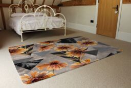 Benjamin Tate Design Geometric Floral Shapes Designer Rug in Natural - Size: Large - thumbnail 3