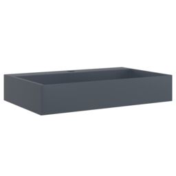 Berkfield Home Wash Basin 60x38x11 cm Mineral Cast/Marble Cast Anthracite in Black - Size: 60 x 38 x 11 cm - thumbnail 2