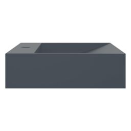 Berkfield Home Wash Basin 60x38x11 cm Mineral Cast/Marble Cast Anthracite in Black - Size: 60 x 38 x 11 cm - thumbnail 5