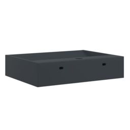 Berkfield Home Wash Basin 60x38x11 cm Mineral Cast/Marble Cast Anthracite in Black - Size: 60 x 38 x 11 cm - thumbnail 6