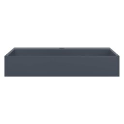Berkfield Home Wash Basin 60x38x11 cm Mineral Cast/Marble Cast Anthracite in Black - Size: 60 x 38 x 11 cm - thumbnail 4