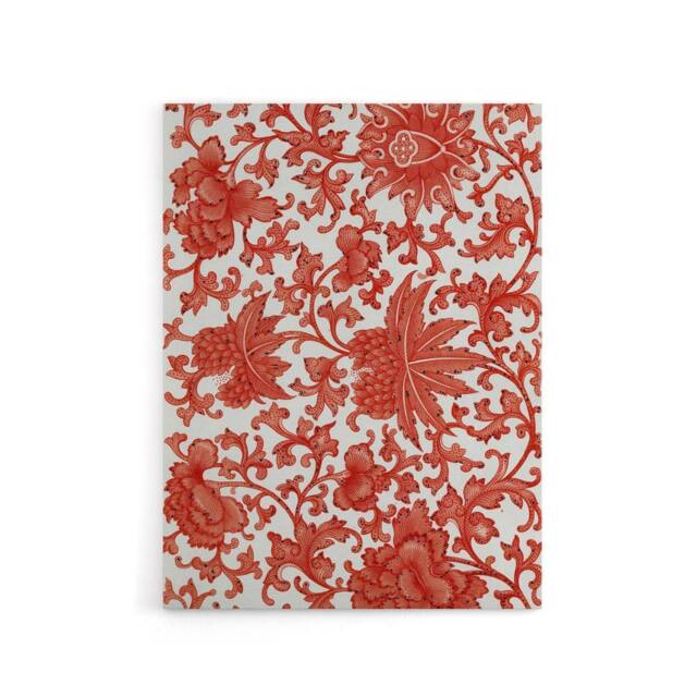 "Artery8 Owen Jones Ornamental Flower Pattern in Red Canvas Wall Art Print - Size: W12"" x H16""" - image 1