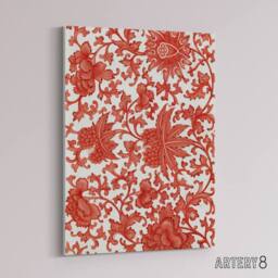 "Artery8 Owen Jones Ornamental Flower Pattern in Red Canvas Wall Art Print - Size: W12"" x H16""" - thumbnail 2