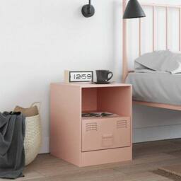 Berkfield Home Stylish Bedside Cabinet Pink 34.5x39x44 cm Steel