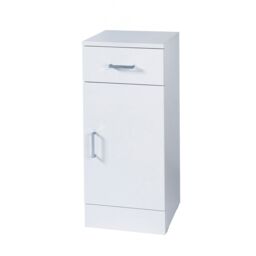 Showerdrape Arezzo High Gloss White Bathroom Single Door Cabinet - thumbnail 5