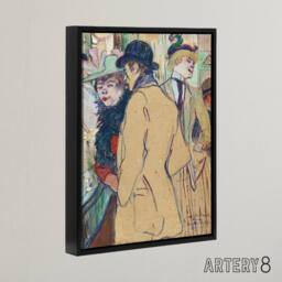 "Artery8 Alfred la Guigne in a Cafe Framed Canvas Wall Art Print Toulouse Lautrec - Size: W24"" x H32""" - thumbnail 2