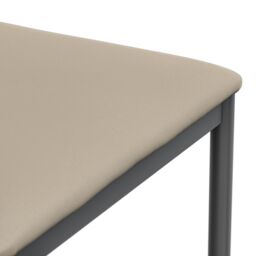 More4Homes Set Of 4 Monza Faux Leather Dining Chair Modern Padded Seat Metal Legs Kitchen in Beige - thumbnail 5
