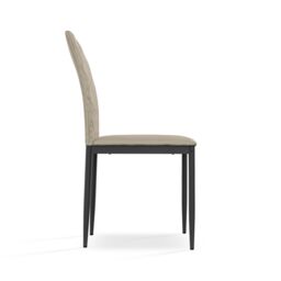 More4Homes Set Of 4 Monza Faux Leather Dining Chair Modern Padded Seat Metal Legs Kitchen in Beige - thumbnail 4