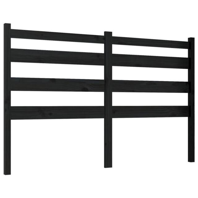 Berkfield Home Bed Headboard Black 166x4x100 cm Solid Wood Pine - Size: 166 x 4 x 100 cm - image 1