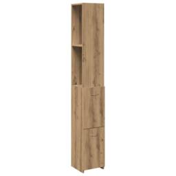Berkfield Home Bathroom Cabinet Artisan Oak 25x25x170 cm Engineered Wood in Brown - Size: 25 x 25 x 170 cm