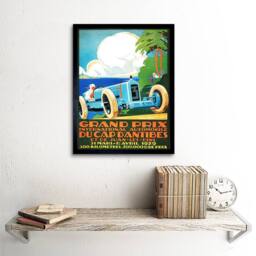 "Artery8 Exhibition Motor Sport Grand Prix France Automobile Car Framed Art - Size: W12"" x H16""" - thumbnail 2