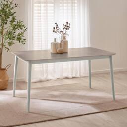 FurnitureboxUK Lynton Large White & Grey Wooden Dining Table with 4 Chairs & Bench in Light Grey - thumbnail 2