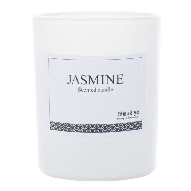 Ukiyo Jasmine Bamboo Scented Candle in White - image 1