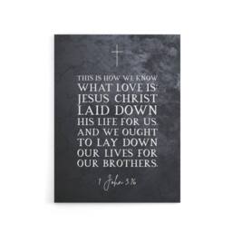 "Artery8 John 3 16 Love Jesus Christ Bible Quote Canvas Wall Art Print in Grey - Size: W24"" x H32""" - thumbnail 1