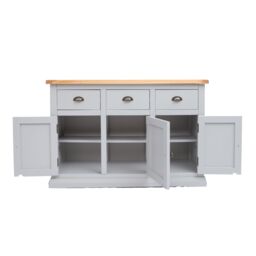 Cabinet Bits Loreo Light Grey 3 Drawer 3 Door Sideboard Brass Cup Handle - thumbnail 5