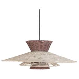Wyld and Coco Rattan Pendant Lamp Natural Brown Beige Boho Style - thumbnail 2