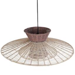Wyld and Coco Rattan Pendant Lamp Natural Brown Beige Boho Style - thumbnail 4