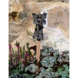 Jardinopia Fairy Sitting On Tree Stump Stake or Cane Topper - L4.5 x W5 x H8.5 cm in Bronze - thumbnail 5