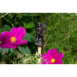 Jardinopia Fairy Sitting On Tree Stump Stake or Cane Topper - L4.5 x W5 x H8.5 cm in Bronze - thumbnail 6