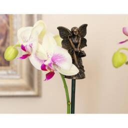 Jardinopia Fairy Sitting On Tree Stump Stake or Cane Topper - L4.5 x W5 x H8.5 cm in Bronze - thumbnail 3
