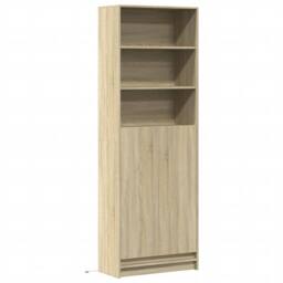 Berkfield Home Highboard with LED Sonoma Oak 69x32.5x200 cm Engineered Wood in Light Tan