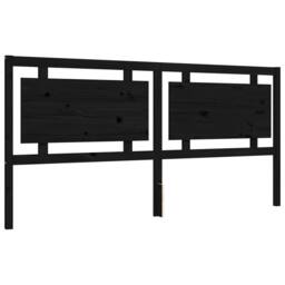 Berkfield Home Bed Frame with Headboard Black 200x200 cm Solid Wood - thumbnail 8