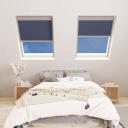 Bloc Blinds Solar Powered Blackout Blind for Velux Roof Windows - Navy in Silver - Size: CK06 - thumbnail 2