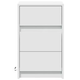 Berkfield Home Stylish Bedside Cabinet with LED Lights White Engineered Wood - thumbnail 6