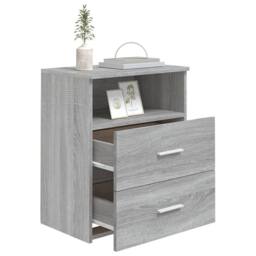 Berkfield Home Modern Bed Cabinets 2 pcs Grey Sonoma 50x32x60 cm - Size: 50 x 32 x 60 cm - thumbnail 4