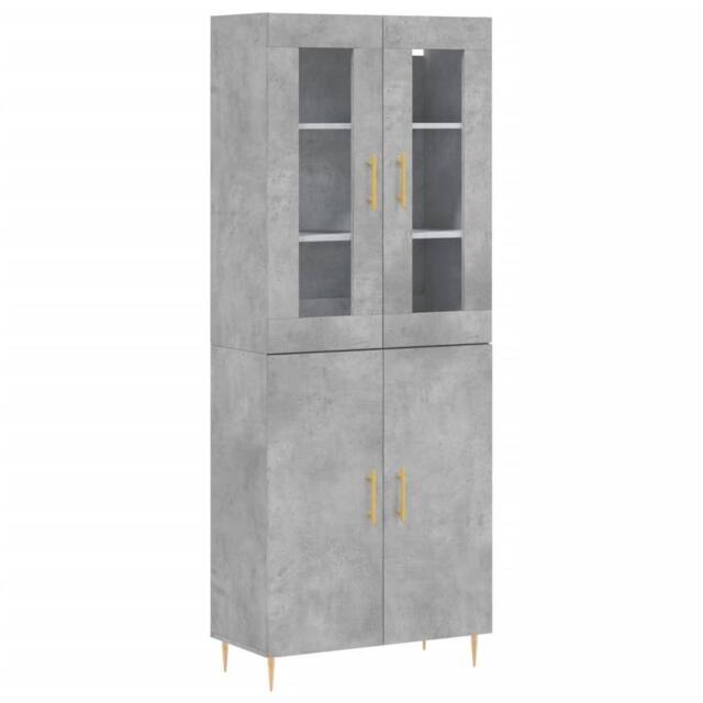 Berkfield Home Highboard Concrete Grey 69.5x34x180 cm Engineered Wood - image 1