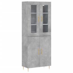 Berkfield Home Highboard Concrete Grey 69.5x34x180 cm Engineered Wood - thumbnail 1
