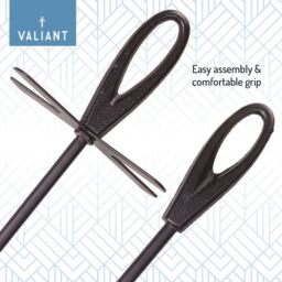 Valiant Fireside Ash Brush & Coal Shovel Set - Hearth Tidy Companion Set - Includes Stand in Black - thumbnail 6