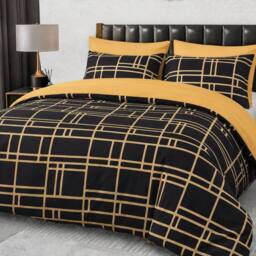 Grace Premium Microfiber Duvet Cover Set Lightweight & Breathable in Gold - Size: Single