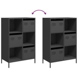Berkfield Home Highboard Black 68x39x103.5 cm Steel - thumbnail 9