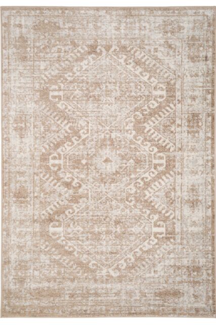 Kukoon Neutral Beige Geometric Medallion Bordered Rug - Size: 120 cm x 170 cm - image 1