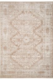 Kukoon Neutral Beige Geometric Medallion Bordered Rug - Size: 120 cm x 170 cm - thumbnail 1