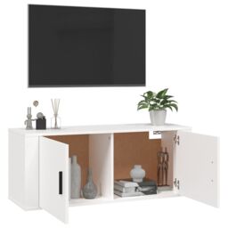 Berkfield Home Wall Mounted TV Cabinet White 100x34.5x40 cm - thumbnail 5