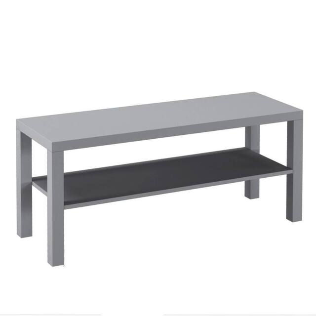 VOGREX Grey 2 Tier TV Bench Entertainment Media Stand Cabinet - image 1