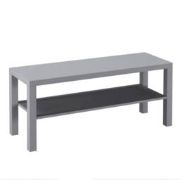 VOGREX Grey 2 Tier TV Bench Entertainment Media Stand Cabinet - thumbnail 1