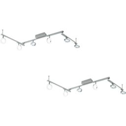 Loops 2 PACK Wall 9 Spot Light Aluminium Chrome Shade Satined Plastic LED 3.2W 3x3.3W - thumbnail 1