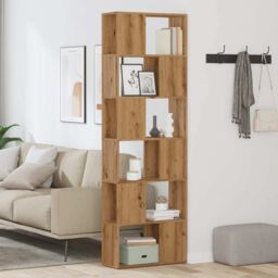 Berkfield Home Book Cabinet/Room Divider Artisian Oak 60x24x186 cm in Brown - Size: 60 x 24 x 186 cm - thumbnail 3